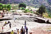 Stone church St. George in Lalibela. Ethiopia.