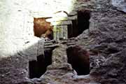 Window in stone church at Lalibela. Ethiopia.