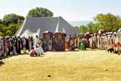 Procession preparation during Timkat. Lalibela North, Ethiopia.