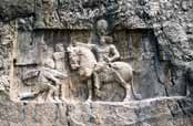 Sassanian stone relief at Naqsh-� Rostam (Necropolis). Iran.