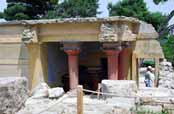 Knossos, the capital of the Minoan culture. The first palace of Knossos was built around 1900 B.C., Crete. Greece.