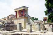 Knossos, the capital of the Minoan culture. The first palace of Knossos was built around 1900 B.C., Crete. Greece.