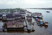 River life in Pontianak. Kalimantan, Indonesia.