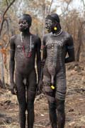Mursi men. South, Ethiopia.