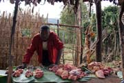 Meat sellers on the way to Yabelo. South, Ethiopia.