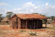 Houses with soil and grass on the roof around Jinka. Perfect for hot days. South, Ethiopia.