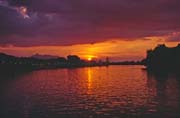 Sunset at Kuching city. Malaysia.