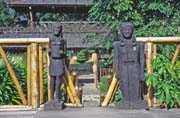 Dayak totems at Cultural village near Kuching. Malaysia.