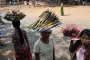 Snack to bus, south of Yangon. Myanmar (Burma).