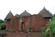 Traditional house of Somba ethnic called tata somba. They look like small fortified castles. Boukoumb� area. Benin.