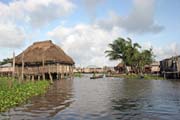 Ganvi� - town at Lake Nokou�. There is only one way how to reach it - using a boat. Benin.