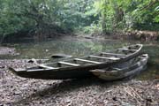 Lobe River is one of the most spectacular nature areas where you can take a canoe ride to the a pygmy settlement. Cameroon.