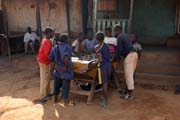 Children street life at N'Gaound�r� town. Cameroon.