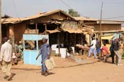 Street at N'Gaound�r� town. Cameroon.