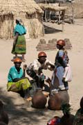 Local alcohol selling is important part of each market. Market at Tourou village at Mandara Mountains. Cameroon.