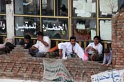Tea, smoke, and qat-chew shop. Sana city. Yemen.