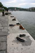 Second World War memorial, Danube River front, Budapest. Hungary.
