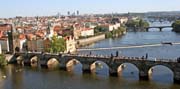 Awesome Prague panorama from balloon. Czech Republic.