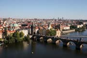 Awesome Prague panorama from balloon. Czech Republic.