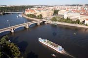 Awesome Prague panorama from balloon. Czech Republic.