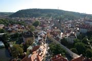 Awesome Prague panorama from balloon. Czech Republic.