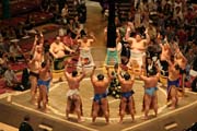 Introduction of Sumo wrestlers. Tokyo. Japan.