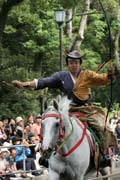 Tsurugaoka Hachiman-gu Shrine Reitaisai (Annual Festival). Today is held Yabusame - traditional japanese horseback archery. Kamakura town. Japan.
