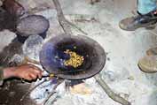 Coffee preparation during coffee ceremony. Local village at Simien mountains. North, Ethiopia.
