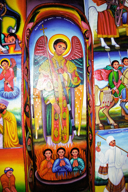 Holy picture at village church. Lake Tana. North,  Ethiopia.