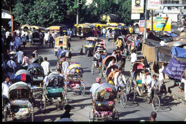 Rikshaws in Dhaka. Bangladesh.