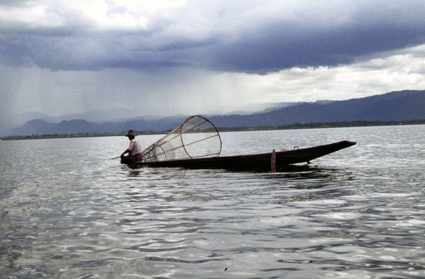 Fisherman at Inle lake. Myanmar (Burma).