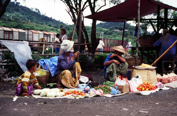 At railway station. Area around Kalaw village. Myanmar (Burma).