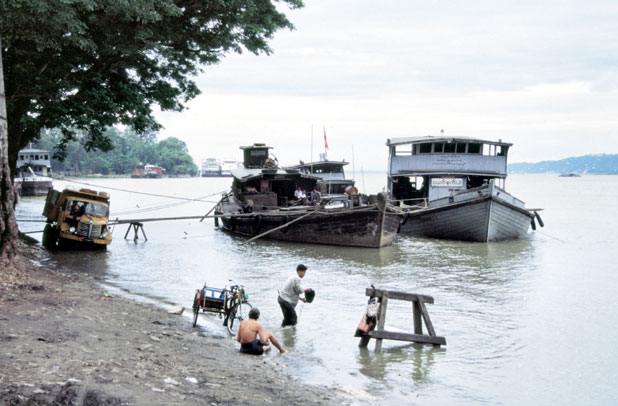 River Ayeyarwady at Mandalay. Myanmar (Burma).