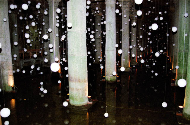 Basilica Cistern, constructed in 532 by Emperor Justinian is 70m wide and 140m long. The roof is supported by 336 collumns. Istanbul. Turkey.