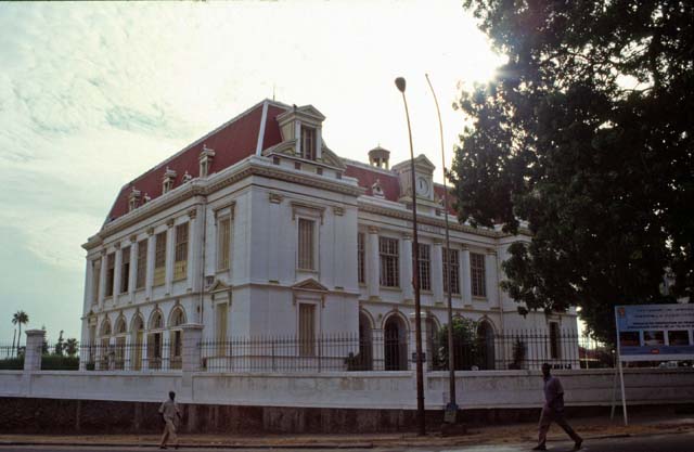 Town hall (hotel de ville) is nice old building. It is typical example of colonial architecture. Dakar. Senegal.