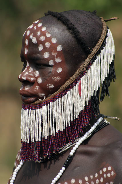 Mursi man. South,  Ethiopia.