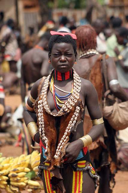 Market at Dimeka village. South,  Ethiopia.