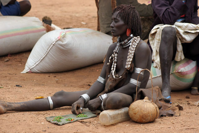 Market at Dimeka village. South,  Ethiopia.