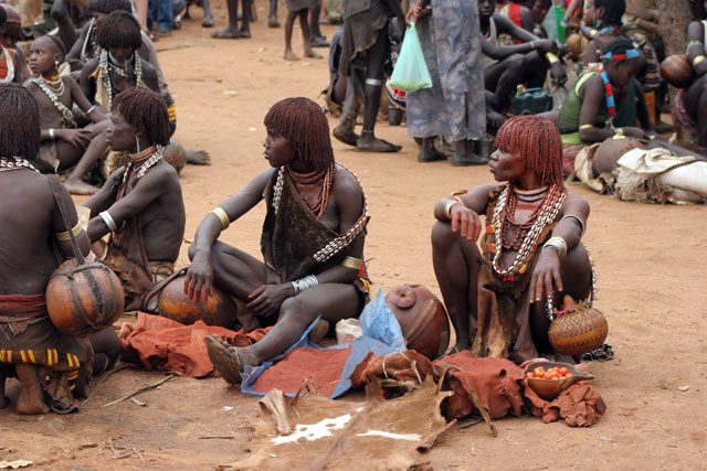 Market at Dimeka village. South,  Ethiopia.