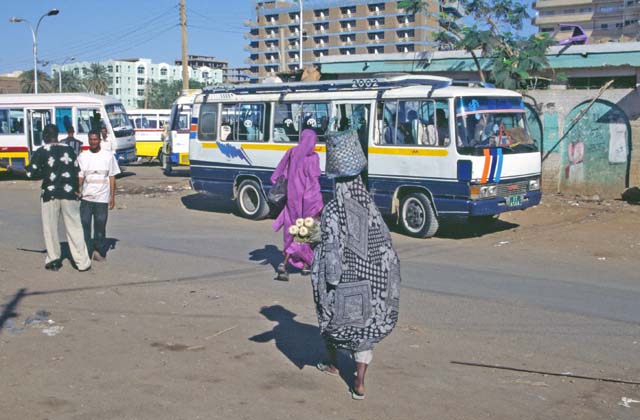 Local bus station called Arabi. Khartoum (Central). Sudan.
