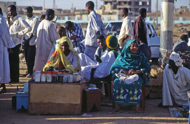 Waiting for whirling dervishes. Hamed-an Nil Mosque, Khartoum (Omdurman). Sudan.