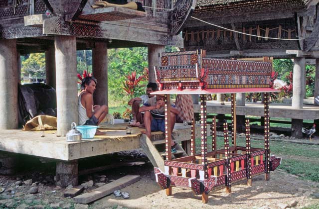 Funeral preparing. Tana Toraja area. Sulawesi,  Indonesia.