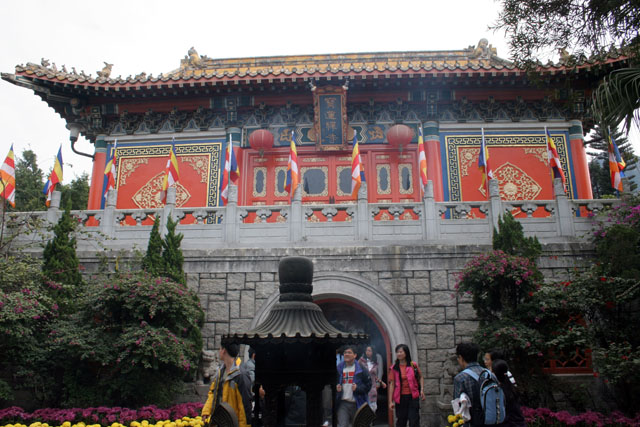 Po Lin Buddhist monastery. Place where Tian Tan Buddha statue is found. Hong Kong.