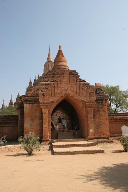 The Temples of Bagan cover an area of 16 square miles. The majority of its buildings were built in the 1000s to 1200s, during the time Bagan was the capital of the First Burmese Empire. Myanmar (Burma).
