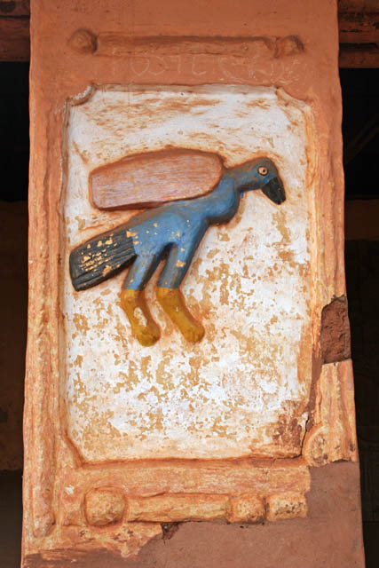 Decoration of palace buildings of Dahomey kings at Abomey town. Benin.