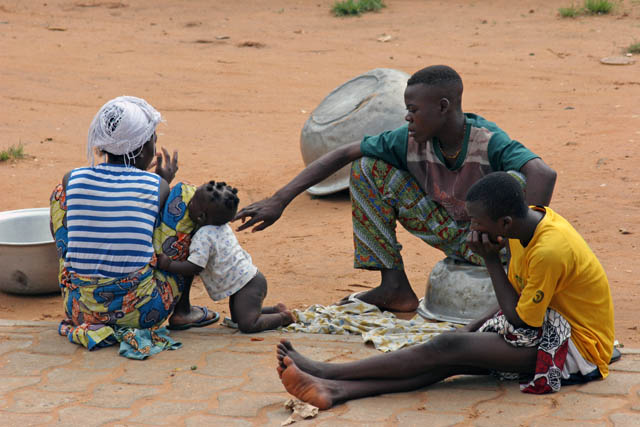Street life, Ouidah town. Benin.