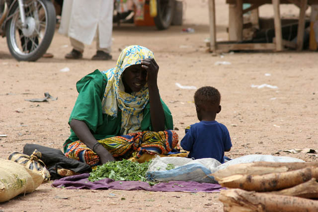 Seller at cattle market at Agadez town. Niger.