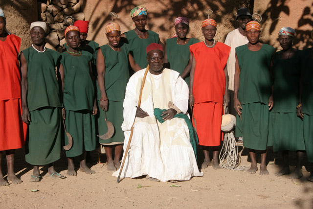 King with his wives. Oujilla village at Mandara Mountains. Cameroon.