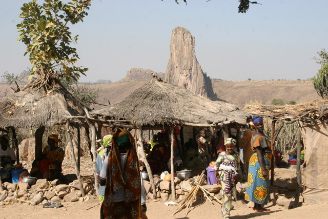 At the market at Rhumsiki (Roumsiki) village at Mandara Mountains. Cameroon.