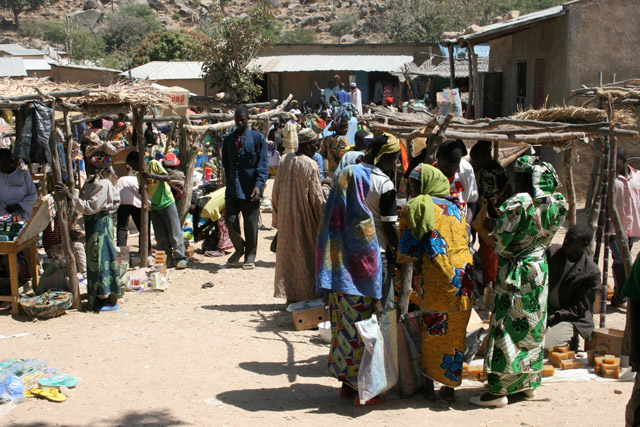 Market at Tourou village at Mandara Mountains. Cameroon.